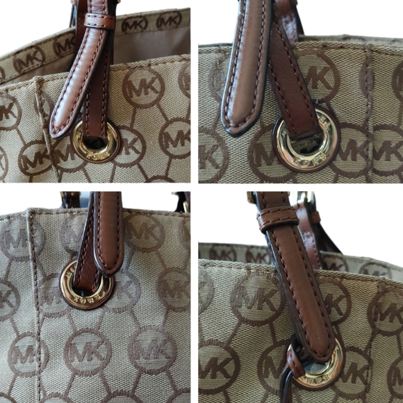 Michael Michael Kors Monogram Canvas with Leather Shoulder Tote Bag - Picture 16 of 16